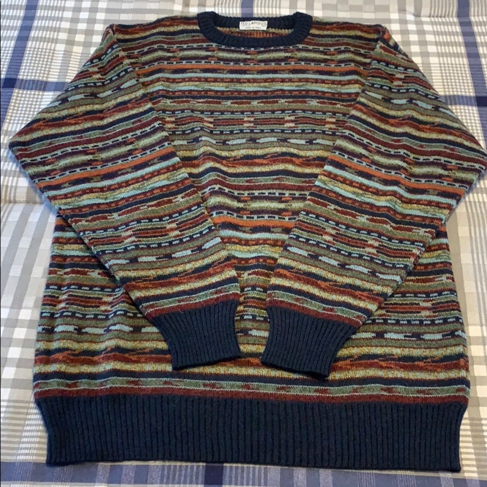 Ted Lapidus Wool Crewneck Sweater size XL VINTAGE
